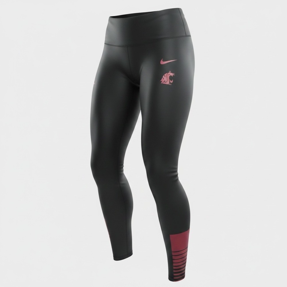Nike WSU Cougars Dri-FIT Training Leggings Black Crimson Medium High Rise Pants